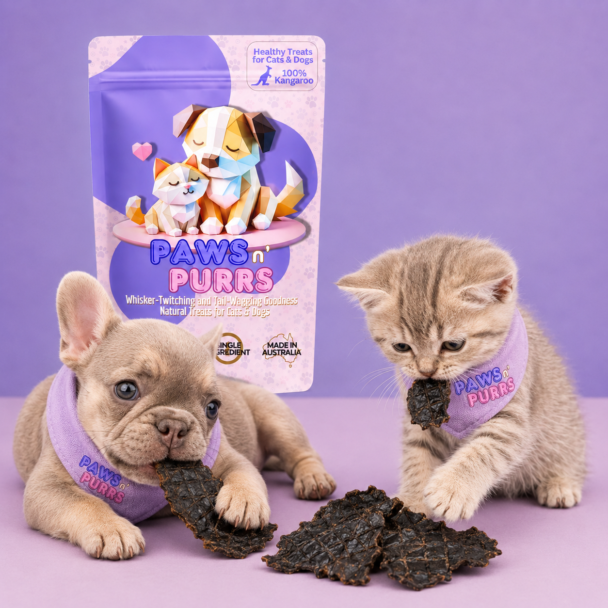 Paws n’ Purrs Roo Liver 100g – Australian kangaroo treats for dogs and cats